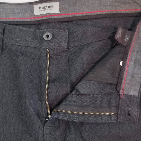 Kenneth Cole flat front business / casual dress pant dark grey men's size 36X30 - Picture 8 of 14